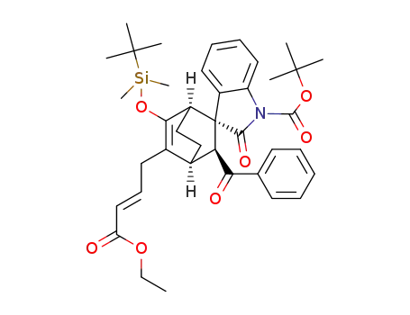 (1R,2S,3S,4S)-tert-butyl 3-benzoyl-6-(tert-butyldimethylsilyloxy)-5-((E)-4-ethoxy-4-oxobut-2-enyl)-2'-oxospiro[bicyclo[2.2.2]oct[5]ene-2,3'-indoline]-1'-carboxylate