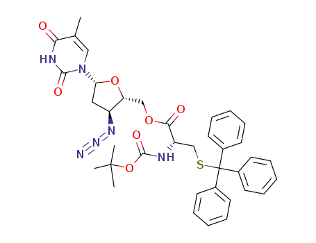 3'-azido-5'-O-(N-tert-butoxycarbonyl-S-tritylcysteinyl)-3'-deoxythymidine
