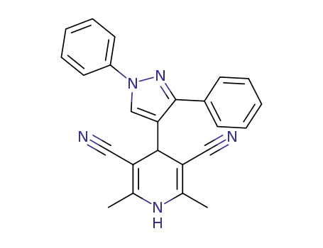 Molecular Structure of 1393711-54-0 (1,4-dihydro-2,6-dimethyl-4-(1,3-diphenyl-1H-prazol-4-yl)pyridine-3,5-dicarbonitrile)