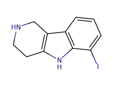 Molecular Structure of 717843-40-8 (6-iodo-2,3,4,5-tetrahydro-1H-pyrido[4,3-b]indole)