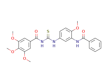 Molecular Structure of 1192928-00-9 (N-3-(benzoylamino-4-methoxyphenylaminocarbonothioyl)-3,4,5-trimethoxybenzamide)