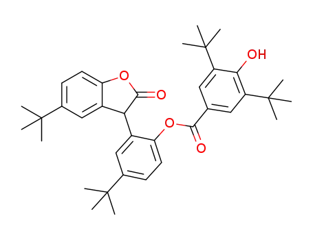 Molecular Structure of 1261240-30-5 ([4-tert-butyl-2-(5-tert-butyl-2-oxo-3H-benzofuran-3-yl)phenyl] 3,5-di(tert-butyl)-4-hydroxy-benzoate)