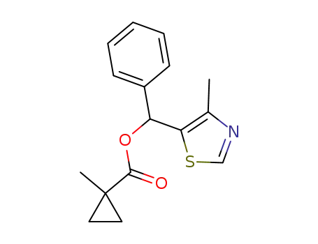 Molecular Structure of 1392233-75-8 (1-methylcyclopropanecarboxylic acid (4-methyl-5-thiazolyl)-phenylmethyl ester)