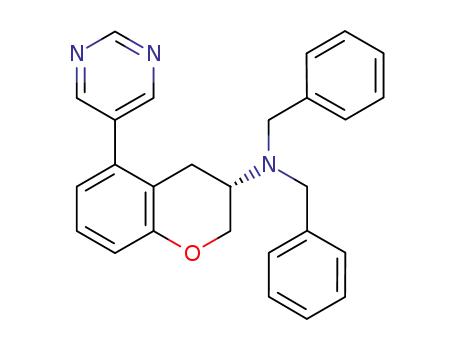 Molecular Structure of 1072855-02-7 ((3S)-N,N-dibenzyl-5-pyrimidin-5-ylchroman-3-amine)