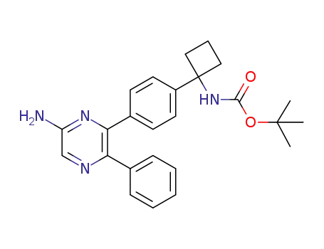 tert-butyl 1-(4-(6-amino-3-phenylpyrazin-2-yl)phenyl)cyclobutylcarbamate