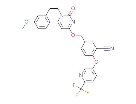 5-({[9-(methyloxy)-4-oxo-6,7-dihydro-4H-pyrimido[6,1-a]isoquinolin-2-yl]oxy}methyl)-2-{[6-(trifluoromethyl)-3-pyridinyl]oxy}benzonitrile
