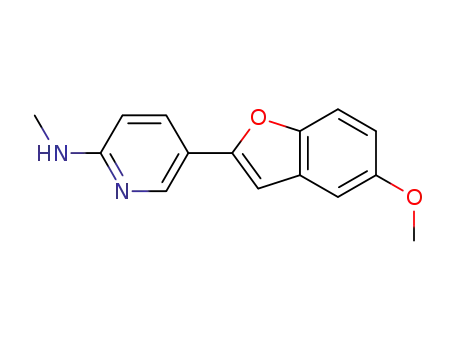 Molecular Structure of 1054629-33-2 (5-(5-methoxy-1-benzofuran-2-yl)-N-methyl-2-pyridinamine)