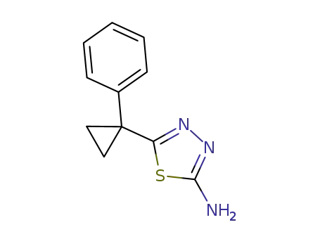 Molecular Structure of 88742-93-2 (1,3,4-Thiadiazol-2-amine, 5-(1-phenylcyclopropyl)-)