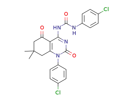 1-(4-chlorophenyl)-4-(N'-4-chlorophenylureido)-7,7-dimethyl-7,8-dihydroquinazoline-2,5(1H,6H)-dione