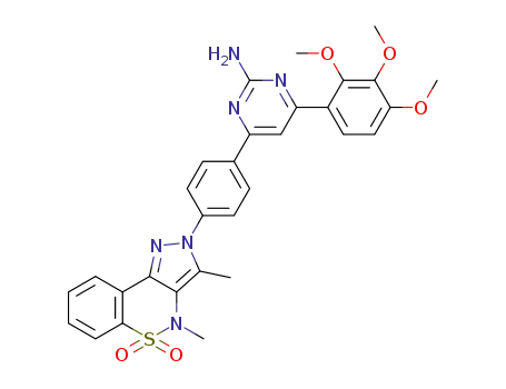 2-(4-(2-amino-6-(3,4-dimethoxyphenyl)pyrimidin-4-yl)phenyl)-3,4-dimethyl-2,4-dihydrobenzo[e]pyrazolo[4,3-c][1,2]thiazine 5,5-dioxide