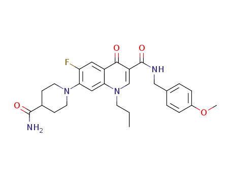 7-(4-carbamoylpiperidin-1-yl)-6-fluoro-N-(4-methoxybenzyl)-4-oxo-1-propyl-1,4-dihydroquinoline-3-carboxamide