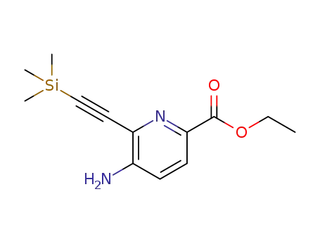 Molecular Structure of 1346569-64-9 (ethyl 5-amino-6-((trimethylsilyl)ethynyl)picolinate)
