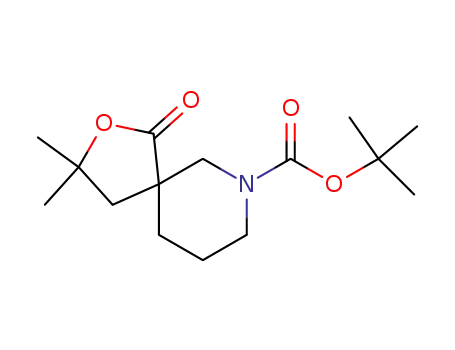 Molecular Structure of 923009-67-0 (tert-butyl 3,3-dimethyl-1-oxo-2-oxa-7-azaspiro[4.5]decane-7-carboxylate)