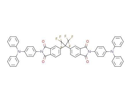Molecular Structure of 1334537-72-2 (4,4'-hexafluoroisopropylidenebis[4-(N,N-diphenylamino)phenyl phthalimide])