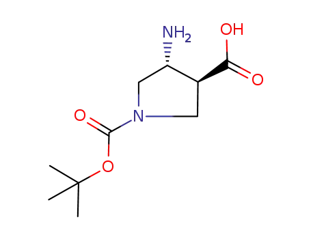 Molecular Structure of 492462-02-9 (cis-4-Amino-1-Boc-pyrrolidine-3-carboxylic acid)