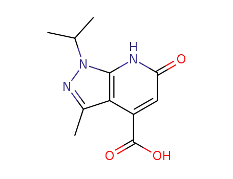 Molecular Structure of 1160246-29-6 (1-ISOPROPYL-3-METHYL-6-OXO-6,7-DIHYDRO-1H-PYRAZOLO[3,4-B]PYRIDINE-4-CARBOXYLIC ACID)