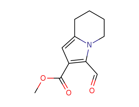 Molecular Structure of 1433990-45-4 (methyl 3-formyl-5,6,7,8-tetrahydroindolizine-2-carboxylate)
