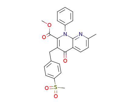 3-(4-methanesulfonyl-benzyl)-7-methyl-4-oxo-1-phenyl-1,4-dihydro-[1,8]naphthyridine-2-carboxylic acid methyl ester