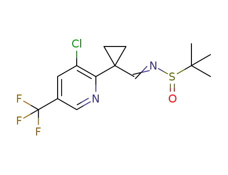 Molecular Structure of 1433906-77-4 (2-methyl-propane-2-sulfinic acid 1-[1-(3-chloro-5-trifluoromethyl-pyridin-2-yl)-cyclopropyl]-methylidene amide)
