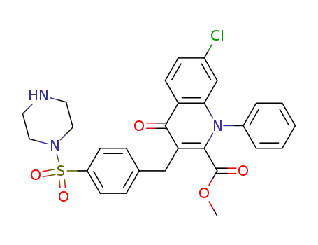 7-Chloro-4-oxo-1-phenyl-3-[4-(piperazine-1-sulfonyl)-benzyl]-1,4-dihydroquinoline-2-carboxylic acid methyl ester