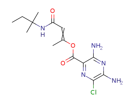 Molecular Structure of 1431937-50-6 (1-(2-methyl-2-butyl-carbamoyl)prop-1-en-2-yl 3,5-diamino-6-chloropyrazine-2-carboxylate)