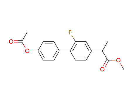 Molecular Structure of 215175-84-1 (Methyl 2-(4’-Acetoxy-2-fluoro-biphenyl-4-yl)-propionate)