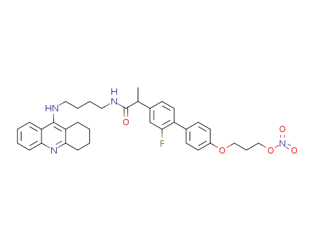 3-{2'-fluoro-4'-[1-oxo-1-(4-(1,2,3,4-tetrahydroacridin-9-ylamino)butylamino)propan-2-yl]biphenyl-4-yloxy}propyl nitrate