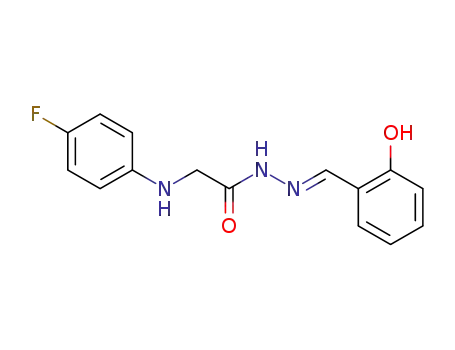 Molecular Structure of 298218-07-2 (2-(4-FLUOROANILINO)-N'-[(2-HYDROXYPHENYL)METHYLENE]ACETOHYDRAZIDE)