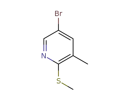 Molecular Structure of 1289270-74-1 (5-Bromo-3-methyl-2-(methylthio)pyridine)