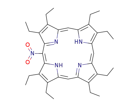 Molecular Structure of 3133-98-0 (2,3,7,8,12,13,17,18-octaethyl-5-nitroporphyrin)