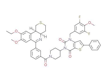1-(3,5-difluoro-4-methoxybenzyl)-3-[1-({3-[(4aR,10bR)-9-ethoxy-8-methoxy-3,4,4a,10b-tetrahydro-1H-thiopyrano[4,3-c]isoquinolin-6-yl]phenyl}carbonyl)piperidin-4-yl]-6-phenylthieno[3,2-d]pyrimidine-2,4(1H,3H)-dione