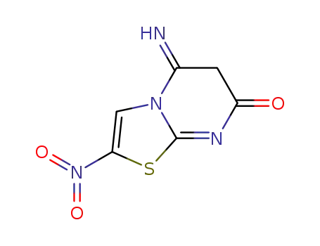 Molecular Structure of 1423875-15-3 (5-imino-2-nitro-5H-thiazolo[3,2-a]pyrimidin-7(6H)-one)
