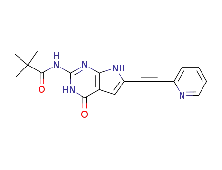 2,2-dimethyl-N-[4-oxo-6-(pyridin-2-ylethynyl)-4,7-dihydro-3H-pyrrolo[2,3-d]pyrimidin-2-yl]propanamide