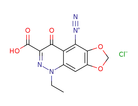 Molecular Structure of 1429439-50-8 (3-carboxy-1-ethyl-4-oxo-1,4-dihydro-[1,3]dioxolo[4,5-g]cinnolin-5-diazonium chloride)