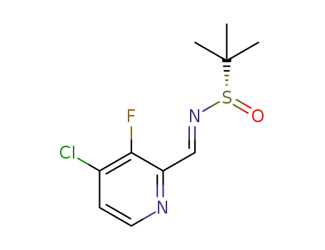 Molecular Structure of 1422510-26-6 ((S,E)-N-((4-chloro-3-fluoropyridin-2-yl)methylene)-2-methylpropane-2-sulfinamide)