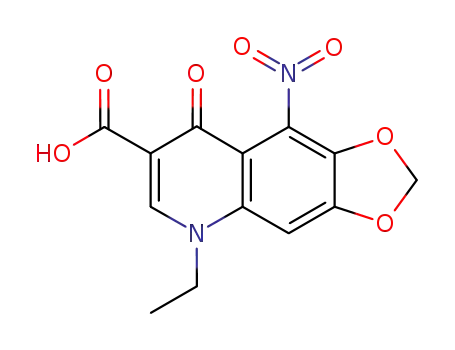 Molecular Structure of 51624-70-5 (5-ethyl-9-nitro-8-oxo-5,8-dihydro-[1,3]dioxolo[4,5-a]quinolin-7-carboxylic acid)