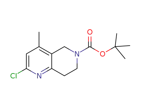 Molecular Structure of 1421254-01-4 (tert-butyl 2-chloro-4-methyl-7,8-dihydro-1,6-naphthyridine-6(5H)-carboxylate)