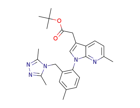 ?tert-butyl 2-(1-(2-((3,5-dimethyl-4H-1,2,4-triazol-4-yl)methyl)-4-methylphenyl)-6-methyl-1H-pyrrolo[2,3-b]pyridin-3-yl)acetate