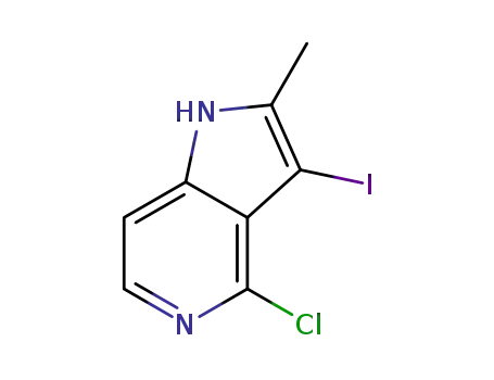 Molecular Structure of 1420070-42-3 (4-chloro-3-iodo-2-methyl-1H-pyrrolo[3,2-c]pyridine)