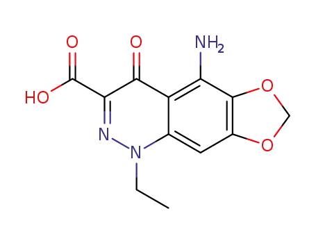 Molecular Structure of 1429439-49-5 (5-amino-1-ethyl-4-oxo-1,4-dihydro-[1,3]dioxolo[4,5-g]cinnolin-3-carboxylic acid)