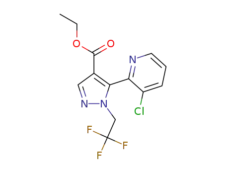 Molecular Structure of 1423030-57-2 (5-(3-chloropyridin-2-yl)-1-(2,2,2-trifluoroethyl)-1H-pyrazole-4-carboxylic acid ethyl ester)
