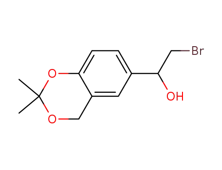 Molecular Structure of 956234-46-1 ((R)-2-Bromo-1-(2,2-dimethyl-4H-benzo[1,3]dioxin-6-yl)ethanol)