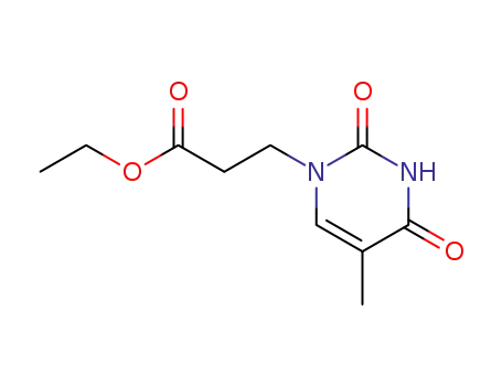 Molecular Structure of 101852-97-5 (3-(5-methyl-2,4-dioxo-3,4-dihydro-2H-pyrimidine-1-yl)propionic acid ethyl ester)