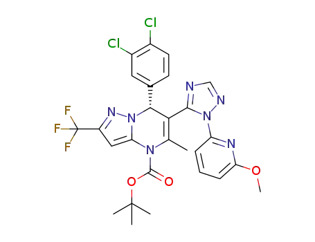C<sub>27</sub>H<sub>24</sub>Cl<sub>2</sub>F<sub>3</sub>N<sub>7</sub>O<sub>3</sub>
