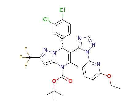 C<sub>28</sub>H<sub>26</sub>Cl<sub>2</sub>F<sub>3</sub>N<sub>7</sub>O<sub>3</sub>