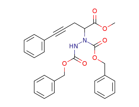 Molecular Structure of 1415658-12-6 (methyl 2-(1,2-dibenzyloxycarbonylhydrazinyl)-5-phenylpent-4-ynoate)