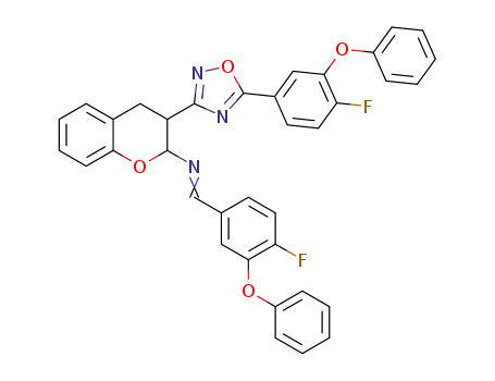 Molecular Structure of 1384471-90-2 (N-(4-fluoro-3-phenoxybenzylidene)-3-(5-(4-fluoro-3-phenoxyphenyl)-1,2,4-oxadiazol-3-yl)-3,4-dihydro-2H-chromen-2-amine)