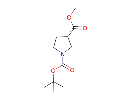 Molecular Structure of 313706-15-9 ((S)-1-Boc-pyrrolidine-3-carboxylic acid methyl ester)