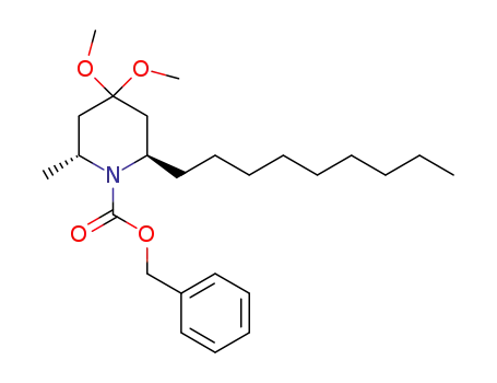 Molecular Structure of 1425668-87-6 (benzyl (2R,6R)-4,4-dimethoxy-2-methyl-6-nonylpiperidine-1-carboxylate)