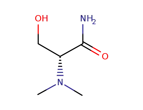 Molecular Structure of 116833-21-7 (Propanamide, 2-(dimethylamino)-3-hydroxy-, (R)- (9CI))
